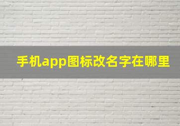 手机app图标改名字在哪里