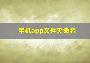 手机app文件夹命名