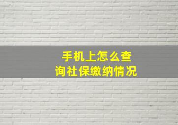 手机上怎么查询社保缴纳情况