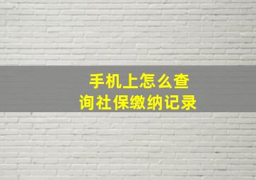 手机上怎么查询社保缴纳记录