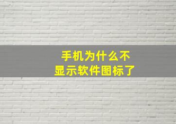 手机为什么不显示软件图标了