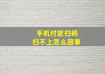 手机付款扫码扫不上怎么回事