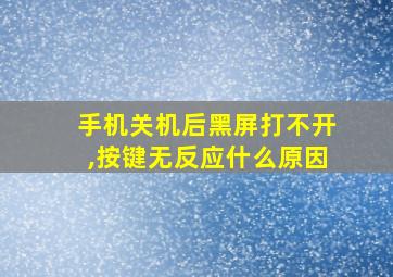 手机关机后黑屏打不开,按键无反应什么原因