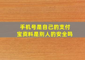 手机号是自己的支付宝资料是别人的安全吗