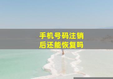 手机号码注销后还能恢复吗