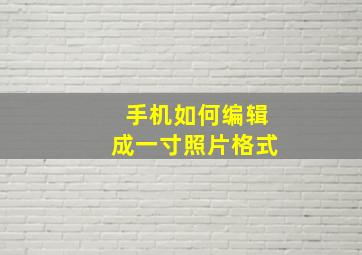 手机如何编辑成一寸照片格式