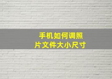 手机如何调照片文件大小尺寸