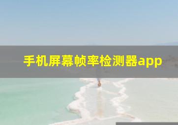 手机屏幕帧率检测器app