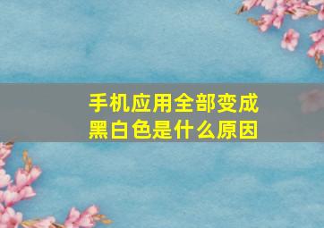 手机应用全部变成黑白色是什么原因