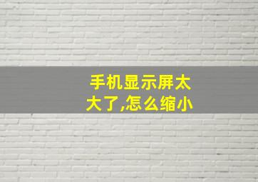 手机显示屏太大了,怎么缩小