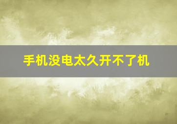 手机没电太久开不了机