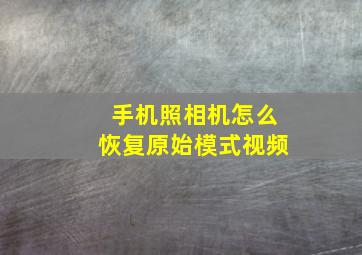 手机照相机怎么恢复原始模式视频