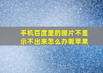 手机百度里的图片不显示不出来怎么办呢苹果