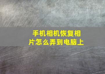 手机相机恢复相片怎么弄到电脑上