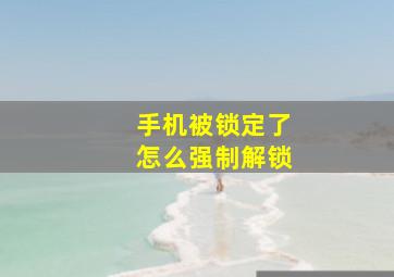 手机被锁定了怎么强制解锁