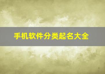 手机软件分类起名大全