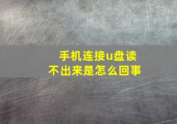 手机连接u盘读不出来是怎么回事