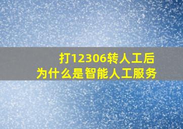 打12306转人工后为什么是智能人工服务