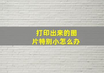 打印出来的图片特别小怎么办