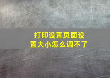 打印设置页面设置大小怎么调不了