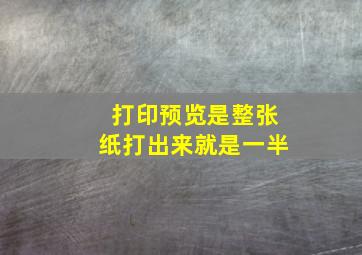 打印预览是整张纸打出来就是一半