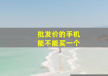 批发价的手机能不能买一个