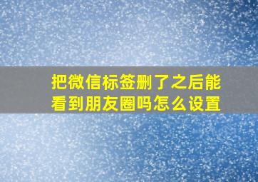 把微信标签删了之后能看到朋友圈吗怎么设置