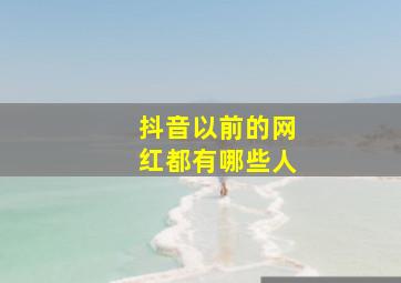 抖音以前的网红都有哪些人