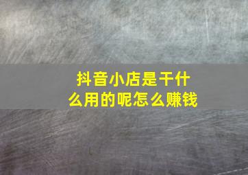 抖音小店是干什么用的呢怎么赚钱