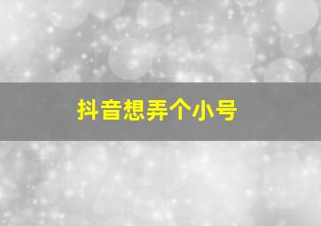 抖音想弄个小号