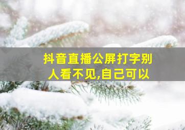 抖音直播公屏打字别人看不见,自己可以