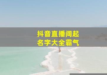 抖音直播间起名字大全霸气