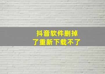 抖音软件删掉了重新下载不了