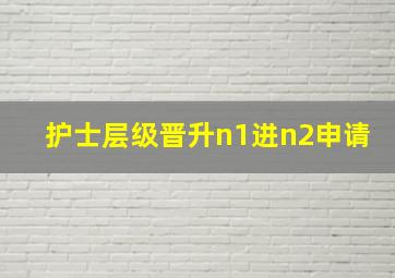 护士层级晋升n1进n2申请