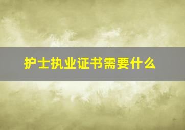 护士执业证书需要什么