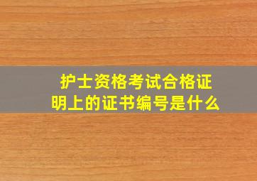 护士资格考试合格证明上的证书编号是什么