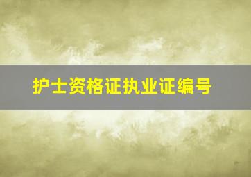 护士资格证执业证编号