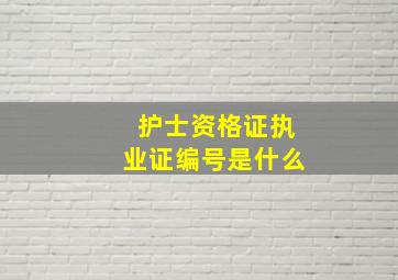 护士资格证执业证编号是什么