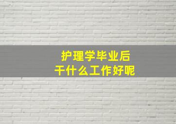 护理学毕业后干什么工作好呢