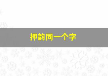 押韵同一个字