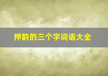 押韵的三个字词语大全