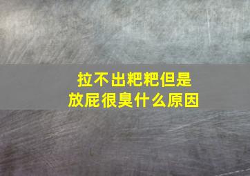 拉不出粑粑但是放屁很臭什么原因