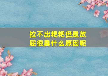 拉不出粑粑但是放屁很臭什么原因呢