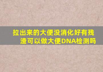 拉出来的大便没消化好有残渣可以做大便DNA检测吗