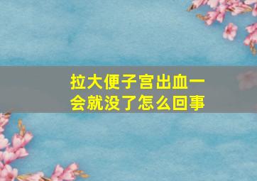 拉大便子宫出血一会就没了怎么回事