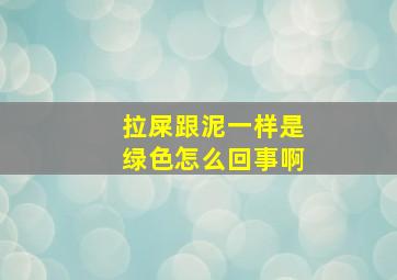 拉屎跟泥一样是绿色怎么回事啊