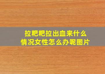 拉粑粑拉出血来什么情况女性怎么办呢图片