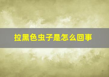 拉黑色虫子是怎么回事