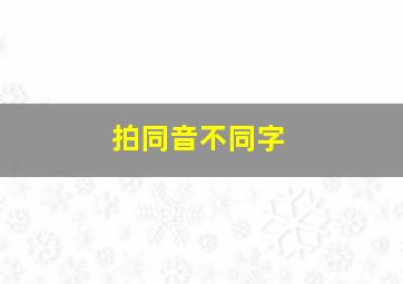 拍同音不同字