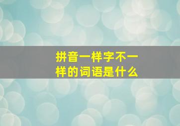 拼音一样字不一样的词语是什么